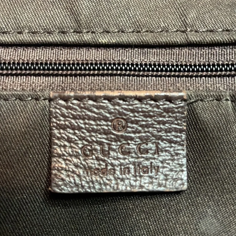 Gucci Princy Canvas & Leather Guccissima Monogram Medium Shoulder Tote Bag Brown - Picture 16 of 17